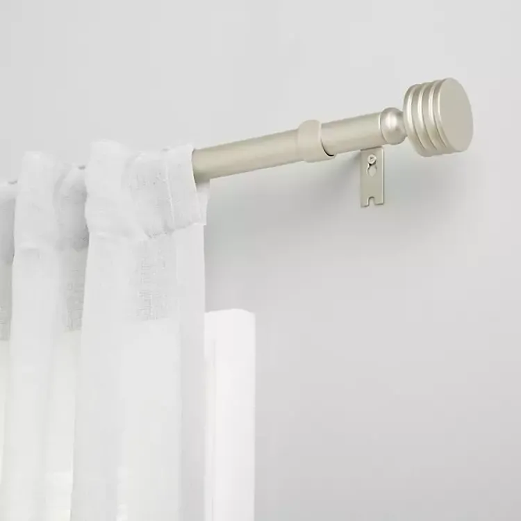 Kirklands Home Matte Nickel Stacked Cylinder Curtain Rod, 120 in. Clearance