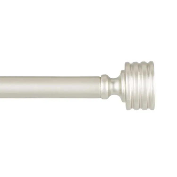 Kirklands Home Matte Nickel Stacked Cylinder Curtain Rod, 120 in. Clearance