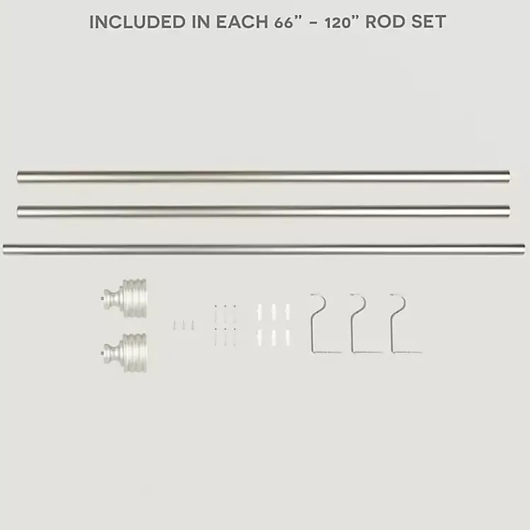 Kirklands Home Matte Nickel Stacked Cylinder Curtain Rod, 120 in. Clearance