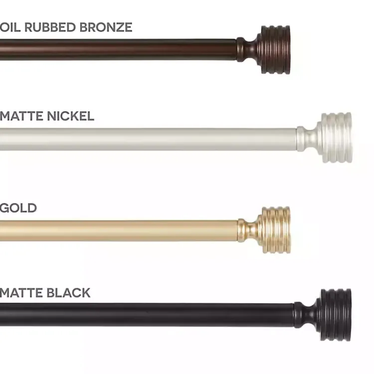 Kirklands Home Matte Nickel Stacked Cylinder Curtain Rod, 120 in. Clearance
