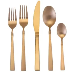Kirklands Home Matte Rose Gold Rounded 20-pc. Flatware Set Hot