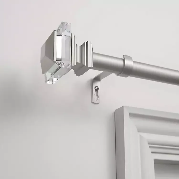 Kirklands Home Matte Adjustable Prism Curtain Rod, 72 in. Silver Hot