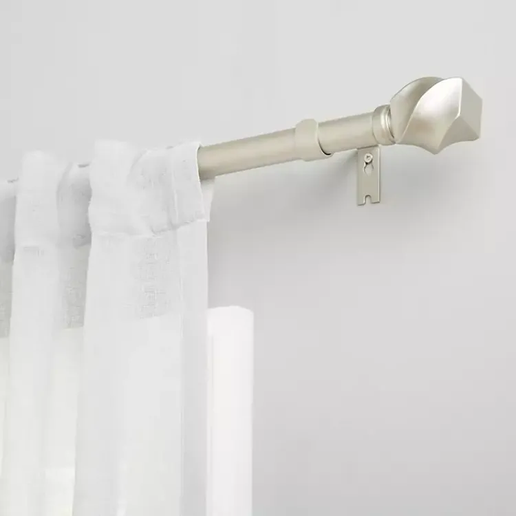 Kirklands Home Matte Silver Modern Twist Curtain Rod, 120 in. Discount