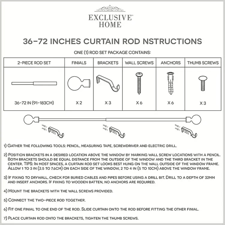 Kirklands Home Matte White Open Sphere Curtain Rod, 72 in. Sale