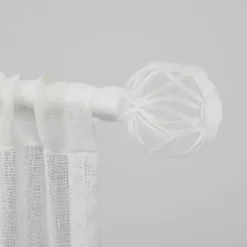 Kirklands Home Matte White Open Sphere Curtain Rod, 120 in. Best