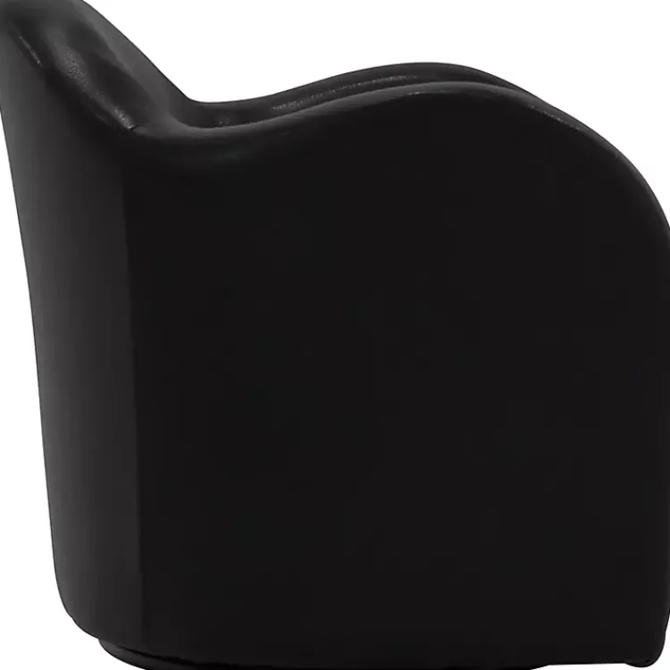 Kirklands Home Max Faux Leather Swivel Club Accent Chair Black Hot