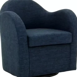 Kirklands Home Max Navy Swivel Club Accent Chair Blue Discount