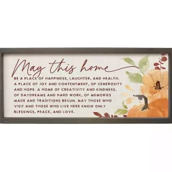 Fall>Kirklands Home May This Home Harvest Framed Wall Plaque Orange