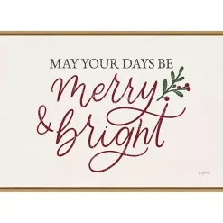 Christmas Art & Wall Decor>Kirklands Home May Your Days Be Merry Framed Canvas Art Print White