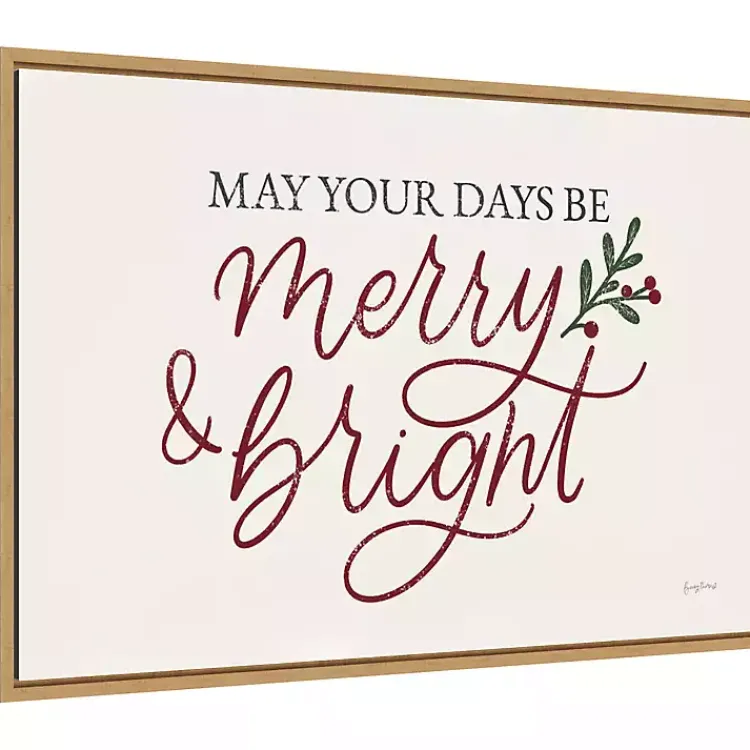 Christmas Art & Wall Decor>Kirklands Home May Your Days Be Merry Framed Canvas Art Print White
