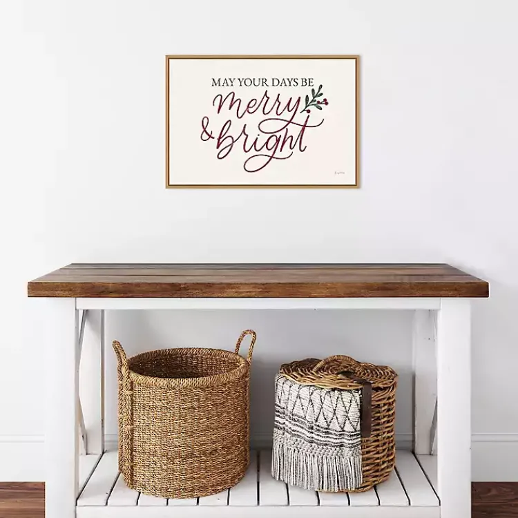 Christmas Art & Wall Decor>Kirklands Home May Your Days Be Merry Framed Canvas Art Print White
