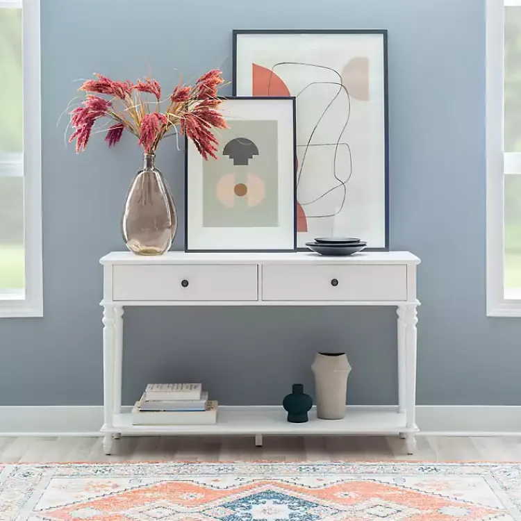 Kirklands Home McGhie 2-Drawer Console Table White