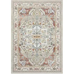 Kirklands Home Medallion Ivory Rust Area Rug, 3x6