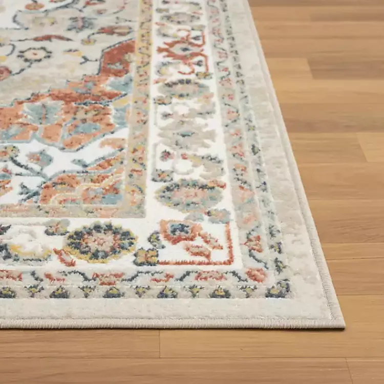 Kirklands Home Medallion Rust Area Rug, 5x7 Ivory Clearance