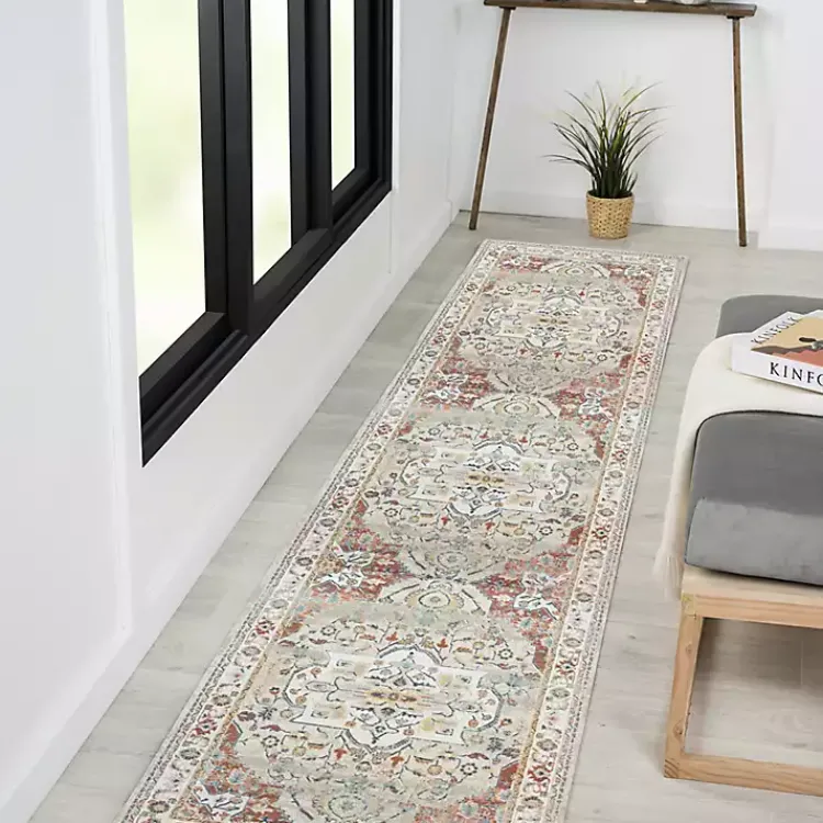 Kirklands Home Medallion Ivory Rust Runner, 2x8 Online