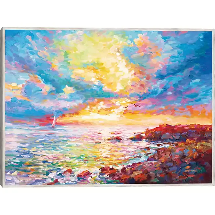Kirklands Home Mediterranean Sunset Framed Canvas Art Print Best
