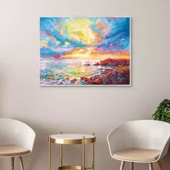 Kirklands Home Mediterranean Sunset Framed Canvas Art Print Best
