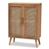 Kirklands Home Medium Oak Rattan 2-Door Cabinet Outlet