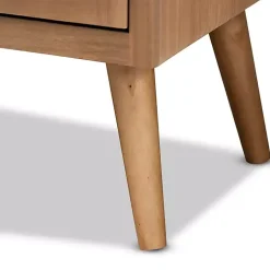 Kirklands Home Medium Oak Rattan 2-Door Cabinet Outlet