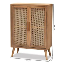 Kirklands Home Medium Oak Rattan 2-Door Cabinet Outlet