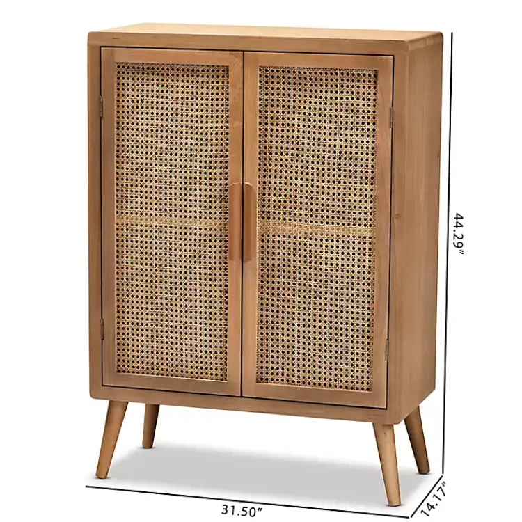 Kirklands Home Medium Oak Rattan 2-Door Cabinet Outlet