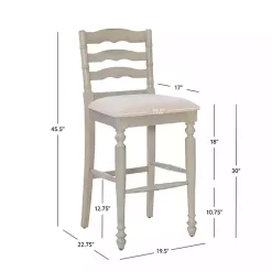 Kirklands Home Melvin Distressed wash Bar Stool White Sale