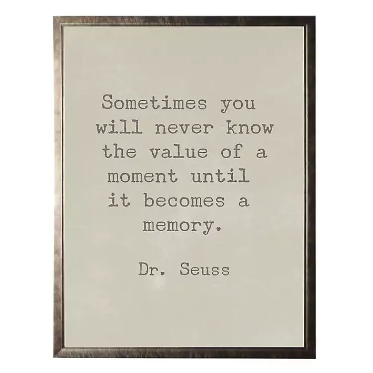 Kirklands Home Memory Dr. Seuss Quote Framed Art Print Tan Sale