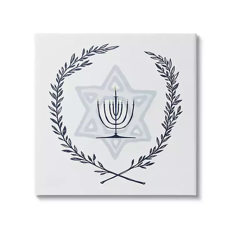 Hanukkah Decorations>Kirklands Home Menorah Wreath Canvas Art Print