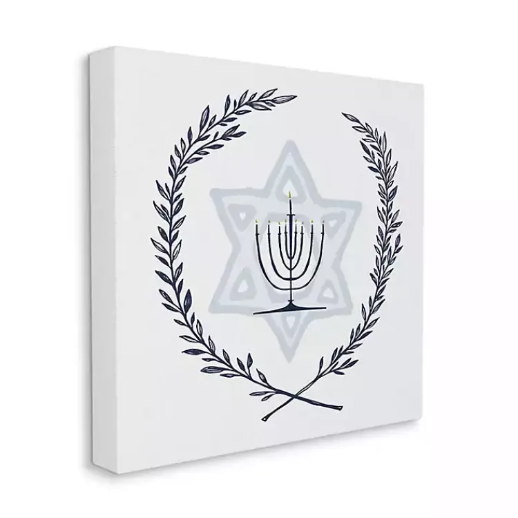 Hanukkah Decorations>Kirklands Home Menorah Wreath Canvas Art Print