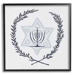 Hanukkah Decorations>Kirklands Home Menorah Wreath Framed Art Print