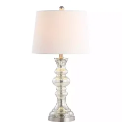 Kirklands Home Mercury Glass Jaiden Table Lamp White New