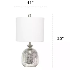 Kirklands Home Mercury Hammered Glass Shade Table Lamp White Online