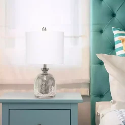 Kirklands Home Mercury Hammered Glass Shade Table Lamp White Online