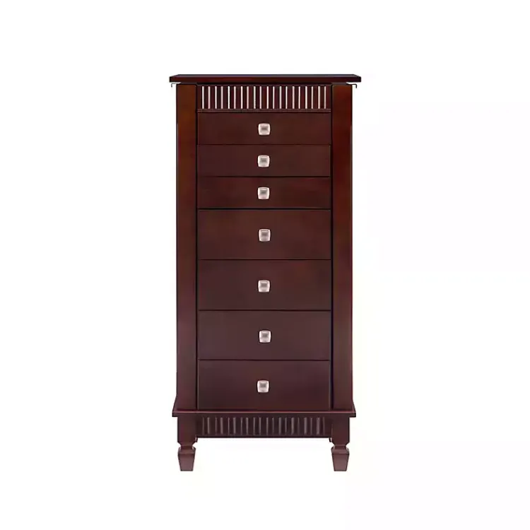 Kirklands Home Merlot Wood 7-Drawer Joslyn Jewelry Armoire Brown Outlet