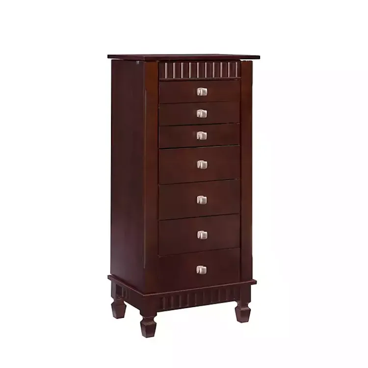 Kirklands Home Merlot Wood 7-Drawer Joslyn Jewelry Armoire Brown Outlet
