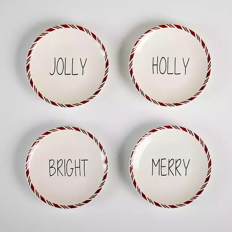 Christmas Dining & Entertaining>Kirklands Home Merry & Bright Appetizer Plates, Set of 4