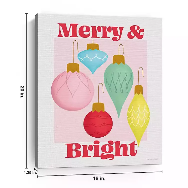 Christmas Art & Wall Decor>Kirklands Home Merry & Bright Poster Canvas Print