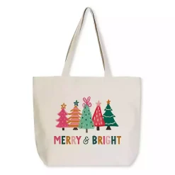Christmas Decorations>Kirklands Home Merry & Bright Whimsy Wonderland Canvas Tote Bag