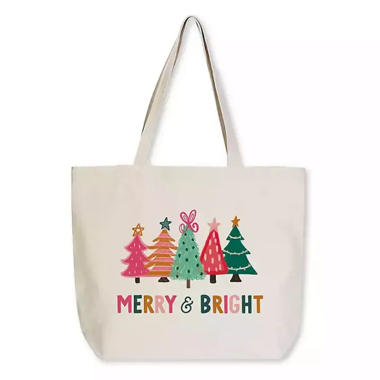 Christmas Decorations>Kirklands Home Merry & Bright Whimsy Wonderland Canvas Tote Bag