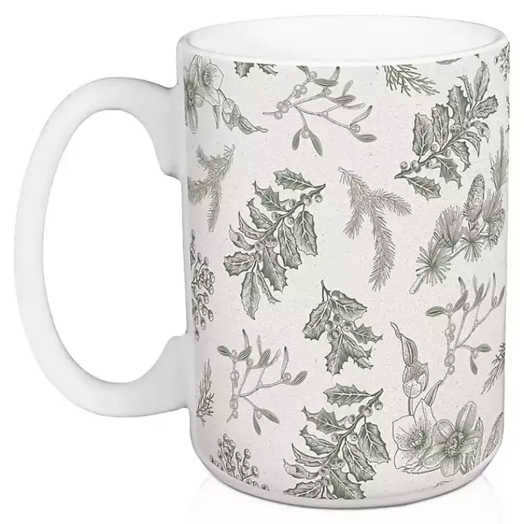 Christmas Dining & Entertaining>Kirklands Home Merry & Bright Wreath Christmas Mugs, Set of 2