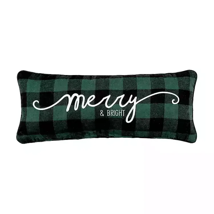 Christmas Pillows>Kirklands Home Merry and Bright Buffalo Check Lumbar Pillow