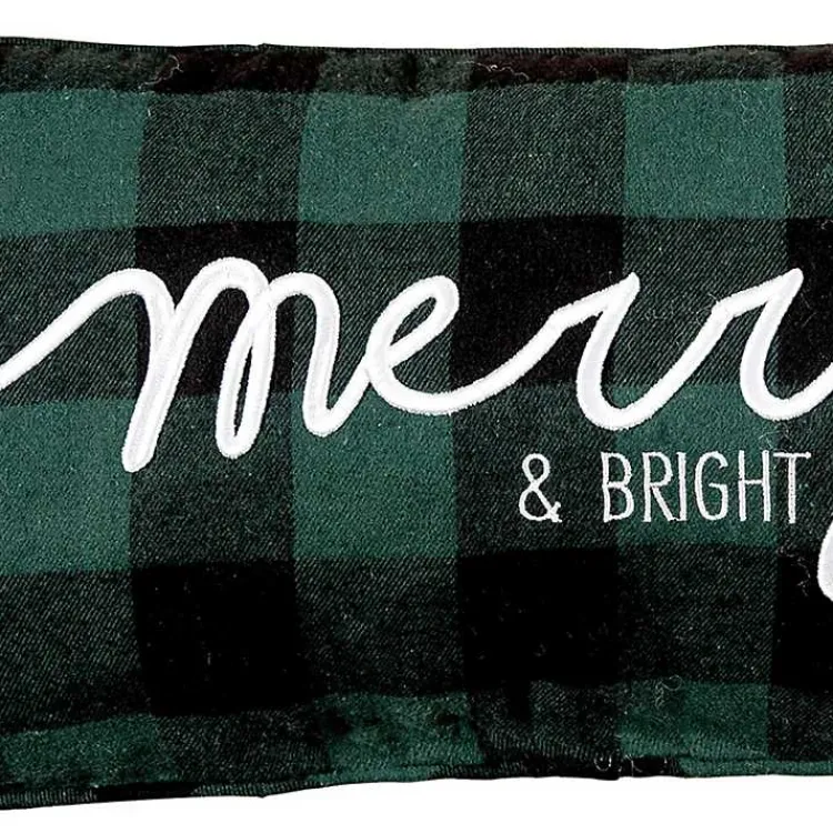 Christmas Pillows>Kirklands Home Merry and Bright Buffalo Check Lumbar Pillow