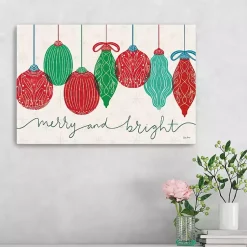 Christmas Art & Wall Decor>Kirklands Home Merry and Bright Bulbs Canvas Art Print, 24x16 in.