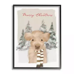 Christmas Art & Wall Decor>Kirklands Home Merry Christmas Baby Cow Wall Plaque Tan