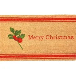 Outdoor Christmas Decorations>Kirklands Home Merry Christmas Berry Sprig Doormat