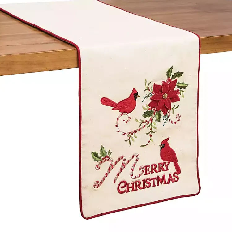 Christmas Dining & Entertaining>Kirklands Home Merry Christmas Cardinals Table Runner