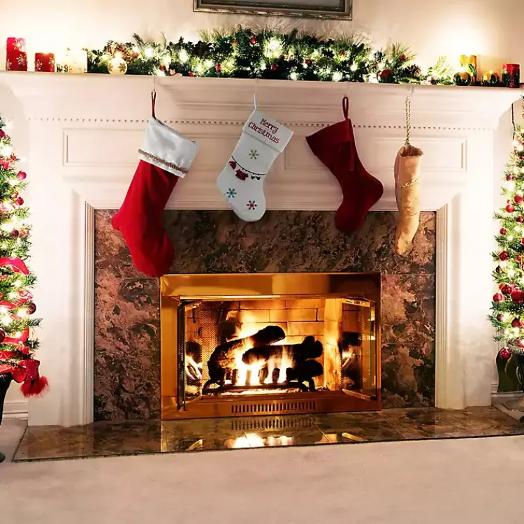 Christmas Stockings & Stocking Holders>Kirklands Home Merry Christmas Clothesline Stocking White