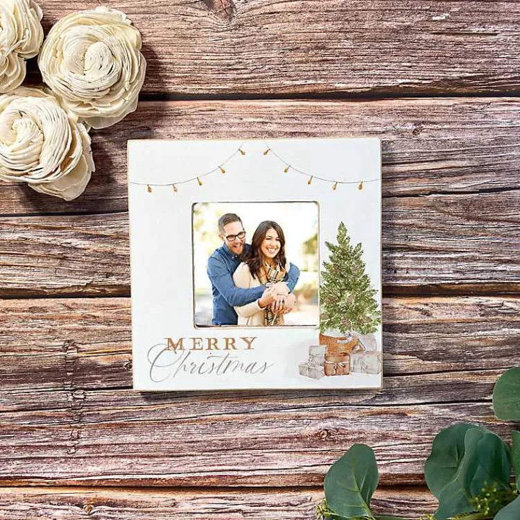 Christmas Decorations>Kirklands Home Merry Christmas Cottage Tree Picture Frame, 4x4