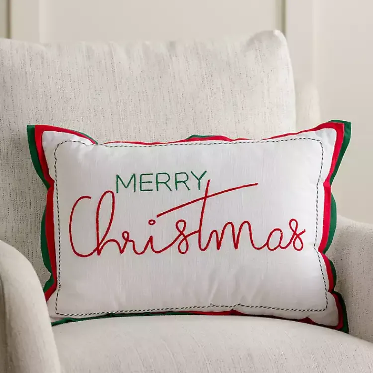 Pillows>Kirklands Home Merry Christmas Double Flange Pillow