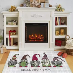 Christmas Decorations>Kirklands Home Merry Christmas Gnome Plaid Accent Rug